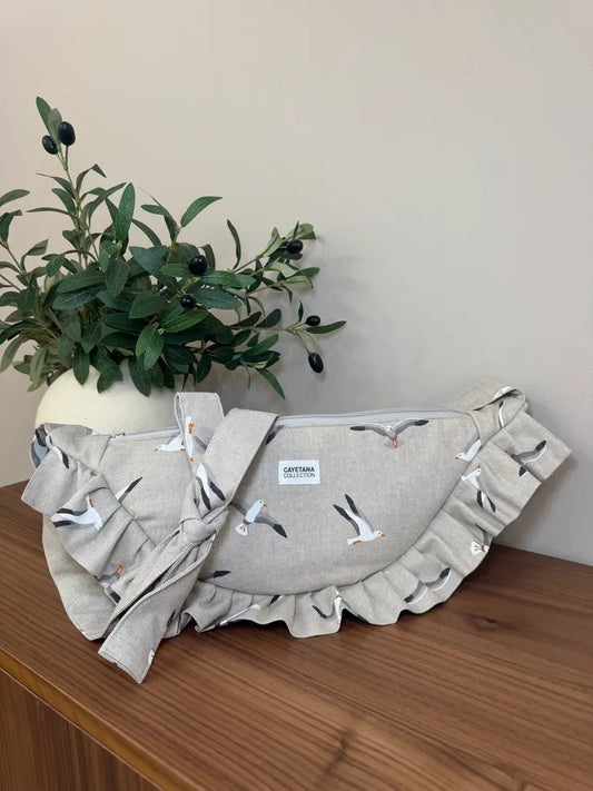 Riñonera empanadilla con estampado costero